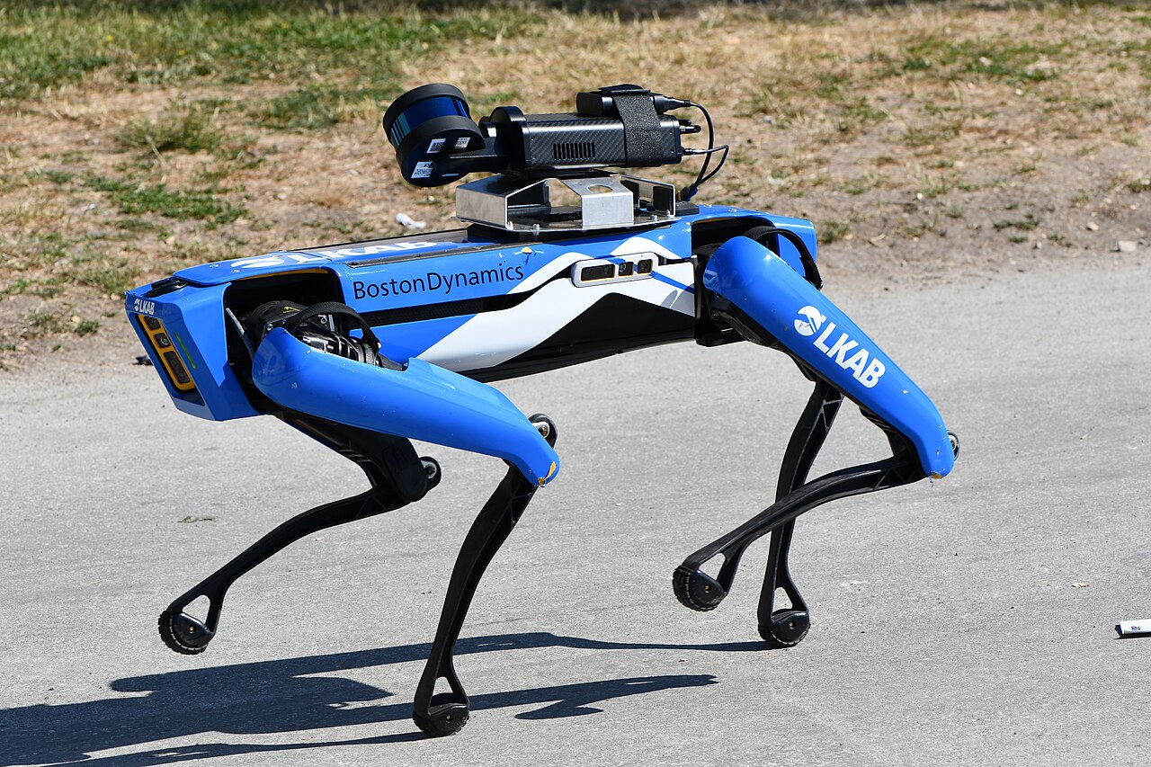Boston Dynamics Spot: Spot with a sensor payload, shown by LKAB at Almedalen Week 2023