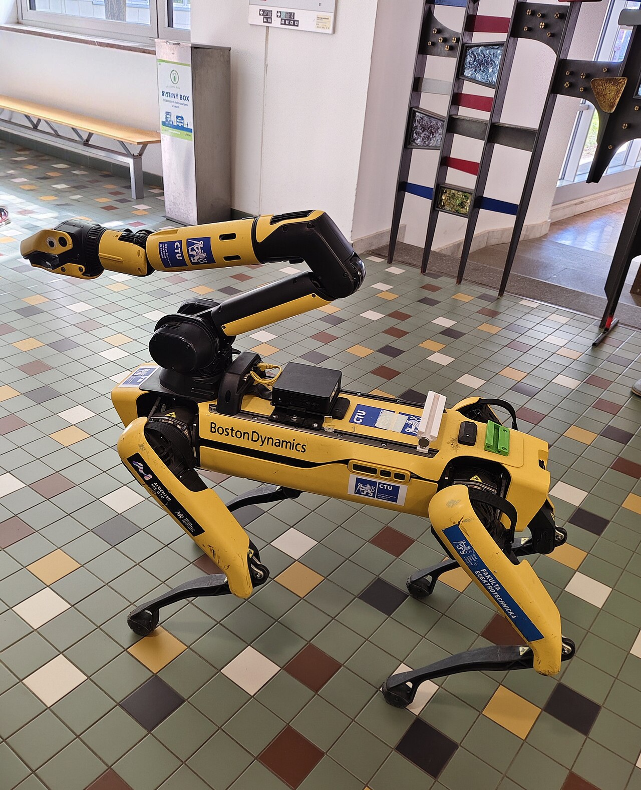 Boston Dynamics Spot: Spot fitted with a robotic arm at the Czech Technical University in Prague