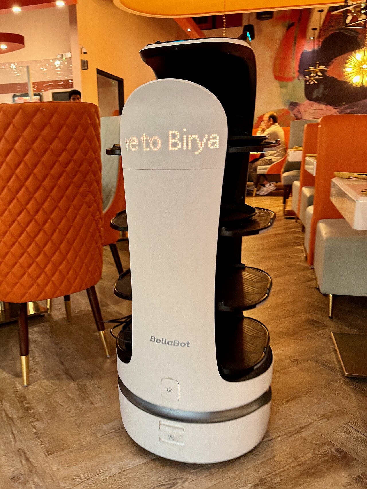 Pudu Robotics BellaBot: Side view at a restaurant in the United States