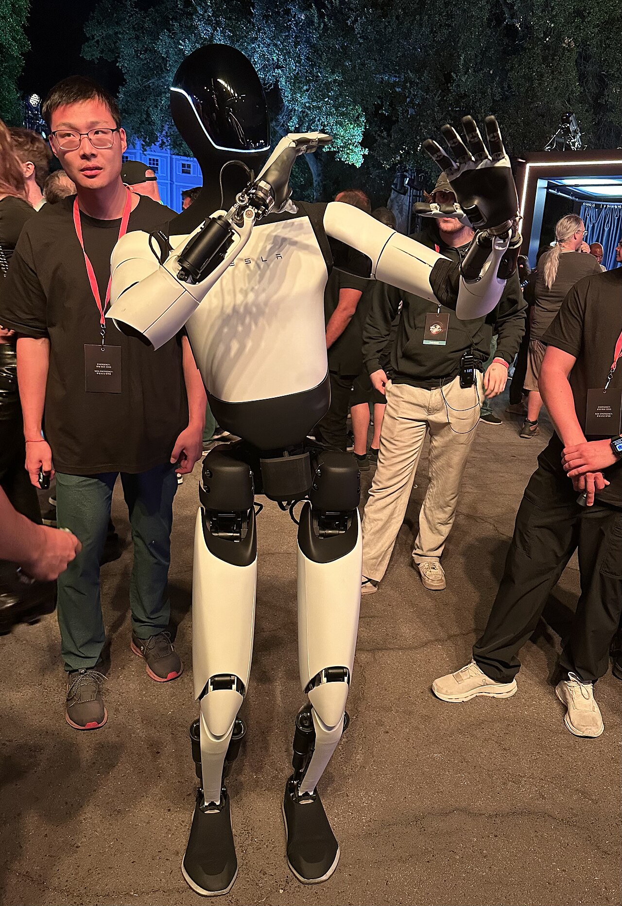 Tesla Optimus: Optimus among visitors at Tesla's We, Robot event, October 2024